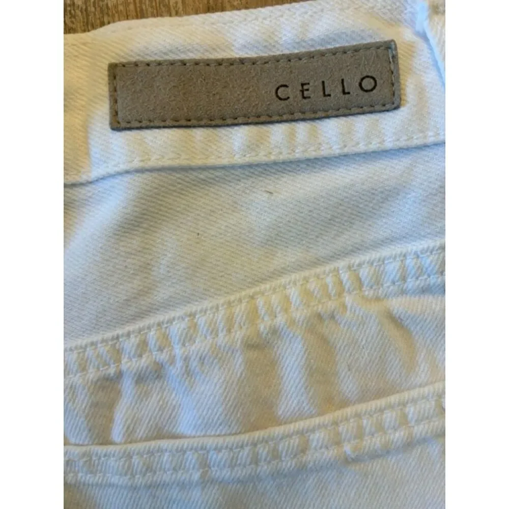 Cello High Rise Denim Shorts Women's Small White High Waisted EUC